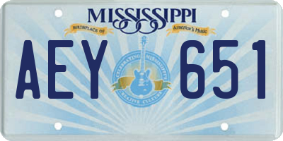 MS license plate AEY651