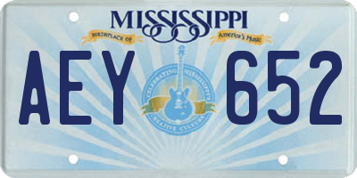 MS license plate AEY652