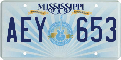 MS license plate AEY653