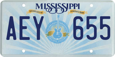 MS license plate AEY655