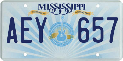 MS license plate AEY657