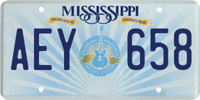 MS license plate AEY658