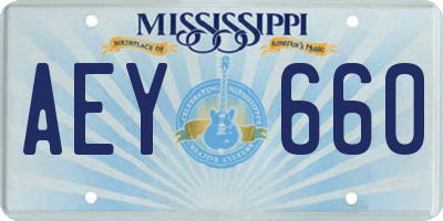 MS license plate AEY660