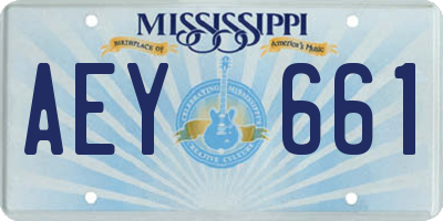 MS license plate AEY661