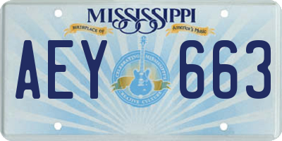 MS license plate AEY663