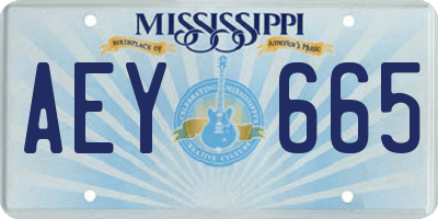 MS license plate AEY665