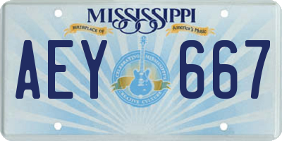 MS license plate AEY667