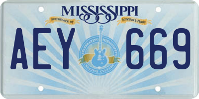 MS license plate AEY669
