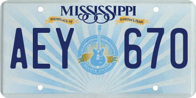 MS license plate AEY670