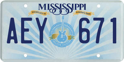 MS license plate AEY671