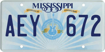 MS license plate AEY672