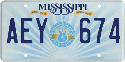 MS license plate AEY674