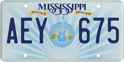 MS license plate AEY675