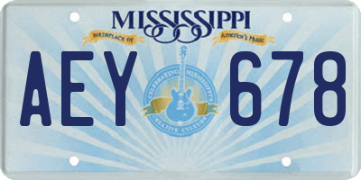 MS license plate AEY678
