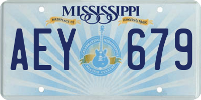 MS license plate AEY679