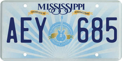 MS license plate AEY685