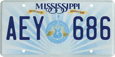 MS license plate AEY686