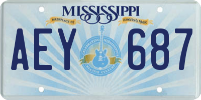 MS license plate AEY687
