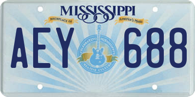 MS license plate AEY688