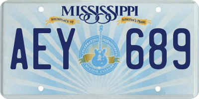MS license plate AEY689