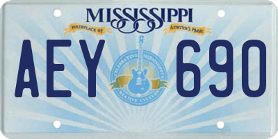 MS license plate AEY690
