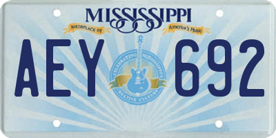 MS license plate AEY692