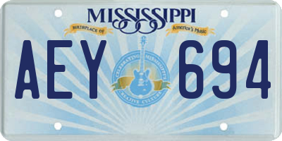MS license plate AEY694