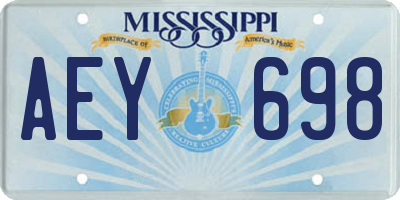 MS license plate AEY698