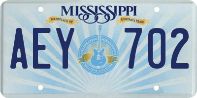 MS license plate AEY702