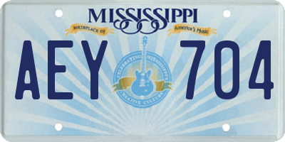 MS license plate AEY704