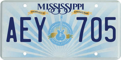 MS license plate AEY705