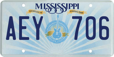 MS license plate AEY706