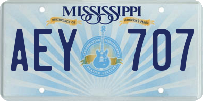 MS license plate AEY707