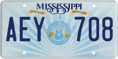 MS license plate AEY708