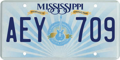 MS license plate AEY709