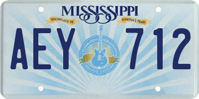MS license plate AEY712