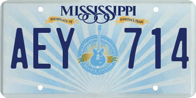 MS license plate AEY714