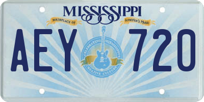 MS license plate AEY720