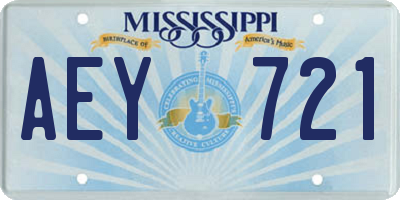 MS license plate AEY721