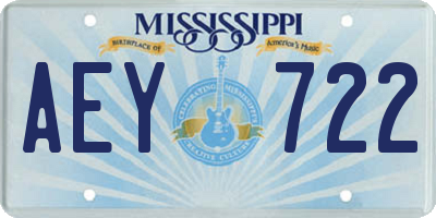 MS license plate AEY722