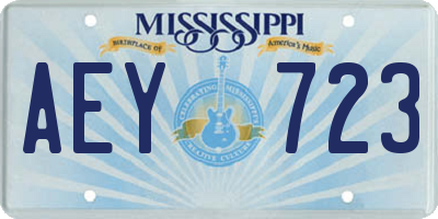 MS license plate AEY723