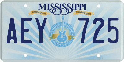 MS license plate AEY725
