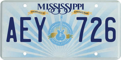 MS license plate AEY726