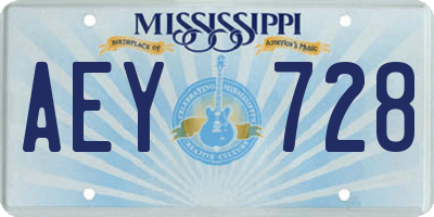 MS license plate AEY728