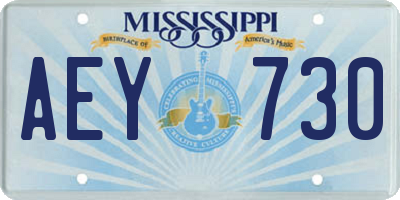 MS license plate AEY730