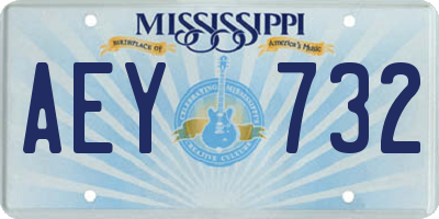 MS license plate AEY732