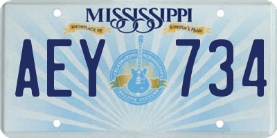 MS license plate AEY734