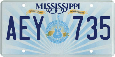 MS license plate AEY735