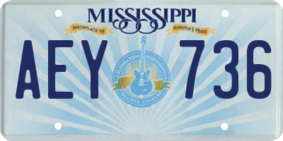 MS license plate AEY736