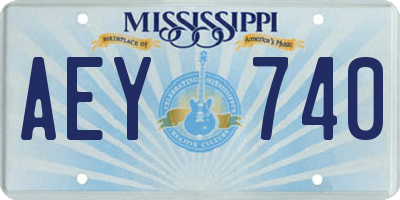 MS license plate AEY740